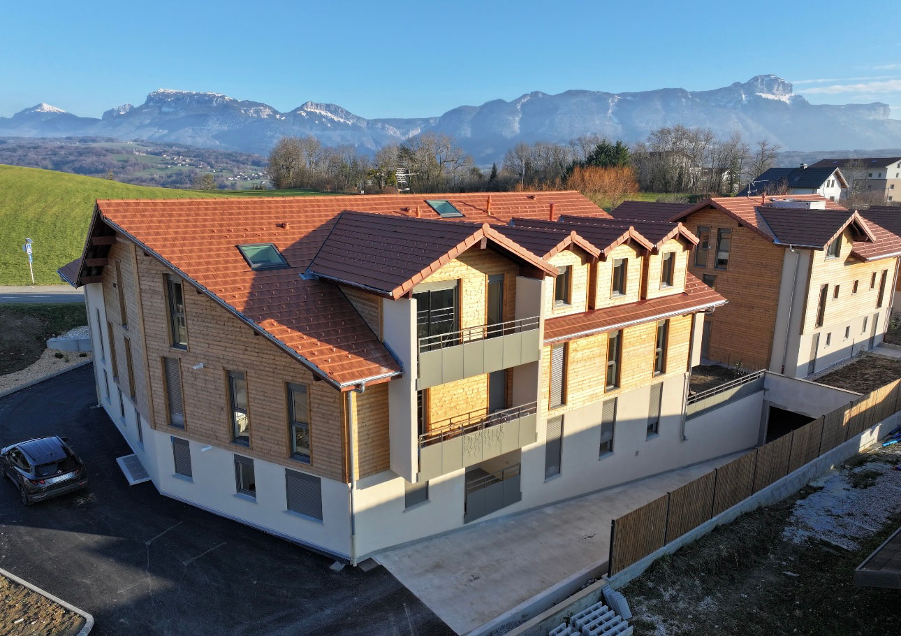 Construction bardage bois, copropriété Groisy